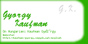 gyorgy kaufman business card